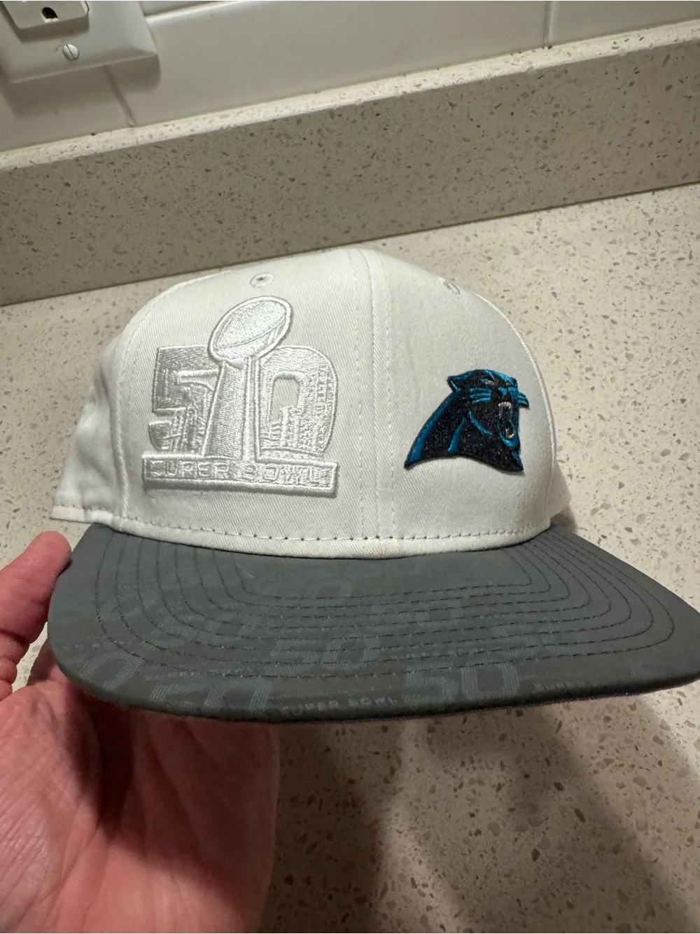 New Era Carolina Panthers Super Bowl 50 On-Field Snapback OSFM Hat 9Fifty
